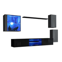 Set di mobili da salotto SWITCH XXIII design, colori grigio e nero