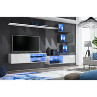 Set di mobili da soggiorno SWITCH XXIV, design, colore bianco e grigio.