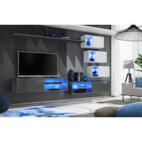 Set di mobili da soggiorno SWITCH XXIV – LED – Grigio e Bianco – Composizione murale design