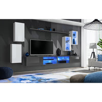 Set di mobili da soggiorno SWITCH XXV design, colore bianco e grigio.