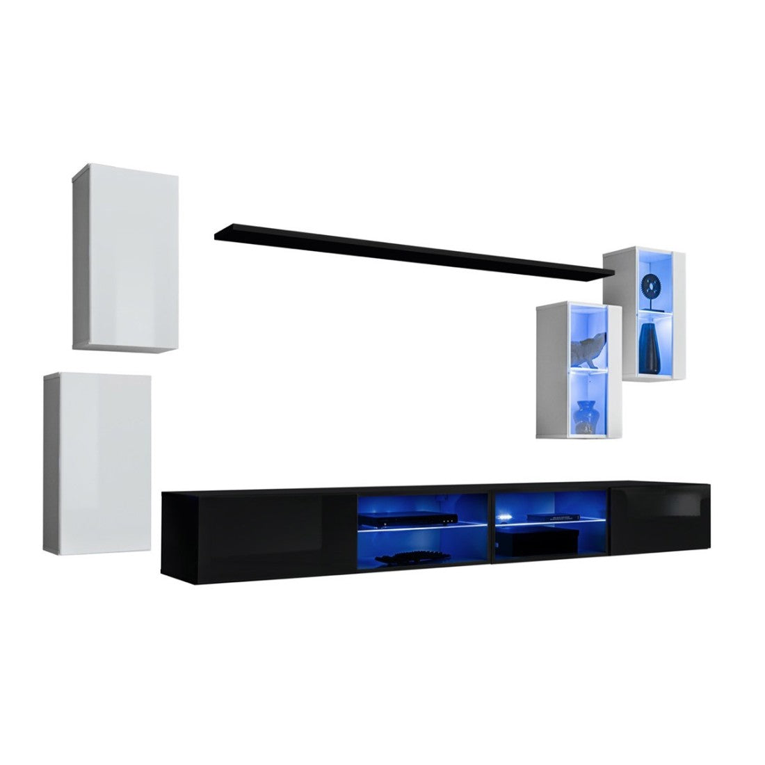 Set di mobili da salotto SWITCH XXV design, colore bianco e nero.