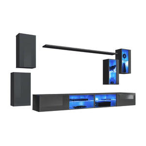 Set di mobili da salotto SWITCH XXV design, colore grigio lucido.