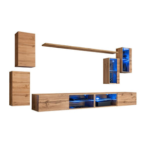 Set mobili da soggiorno SWITCH XXV – LED – Rovere – Design sospeso