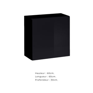 Set di mobili da soggiorno SWITCH XXVI – Rovere e nero – LED integrati &amp sistema Push to Open