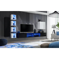 Set di mobili da soggiorno SWITCH XXVI – Nero e Bianco – Illuminazione LED – Design moderno