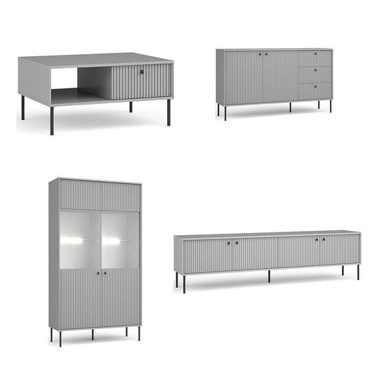 Set di mobili: Mobile TV, vetrina, piccolo buffet e tavolino - Collezione ISIS