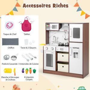 Giocattolo da cucina Luci e suoni attraenti Cappa Forno a microonde Macchina per il ghiaccio Lavagna Porta asciugamani per bambini dai 3 anni in su Caffè 20_0008376