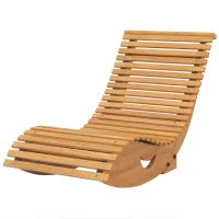 Sedia a Dondolo da Giardino a S con Seduta Ergonomica, in Legno di Abete e di Pino, 130x60x60 cm