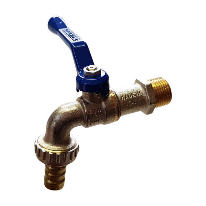 Eolo no frost rubinetto sfera giardino 1/2 leva blu con portagomma