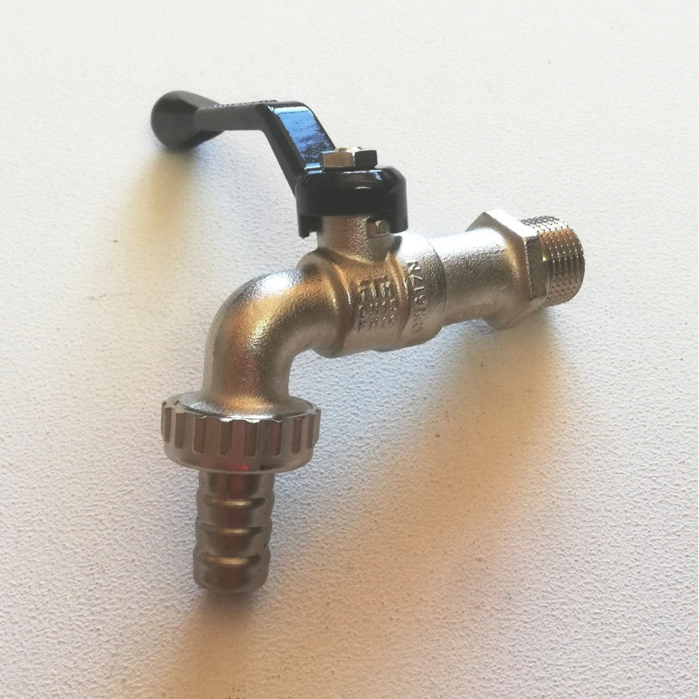 Eolo rubinetto sfera giardino 3/4 leva nera con portagomma