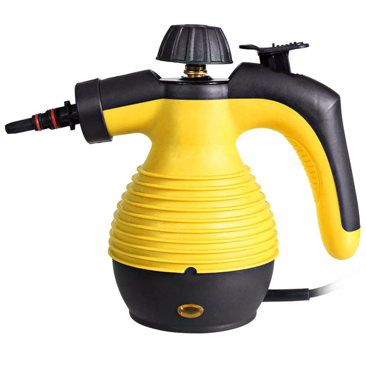 Pulitore a vapore manuale portatile 900-1050 watt tanica 350 ml 9 accessori giallo 20_0008941