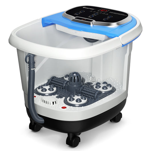 Massaggiatore elettrico per piedi, Massaggiatore portatile multifunzione con rulli, Blu-Massaggiatori