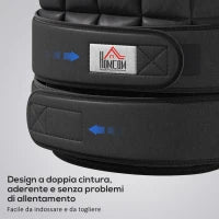 Giubbotto Zavorrato 20kg Unisex 38 Pesi Singoli, Imbottitura, Chiusure con Velcro, Nero