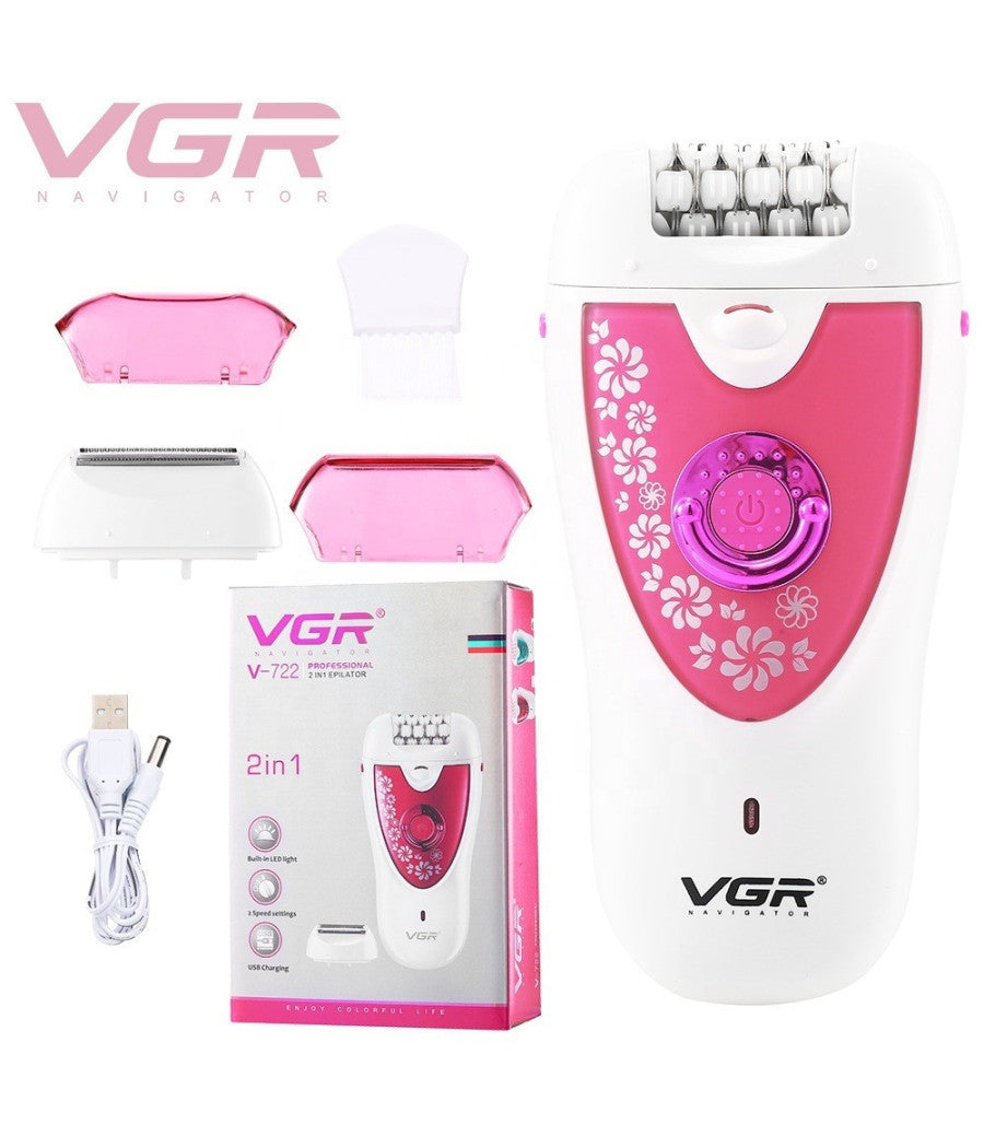 Epilatore Depilatore 2in1 Rasoio Professionale Elettrico Senza Fili Trimmer V722         