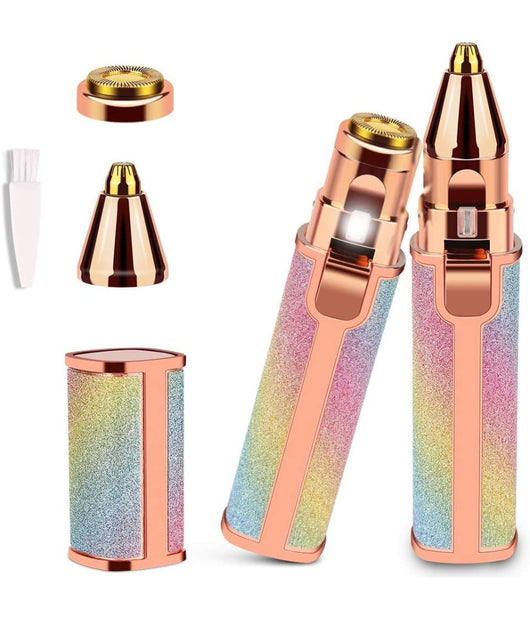 Epilatore Donna Ricaricabile 2in1 Per Viso E Sopracciglie Rasoio Elettrico Luce         