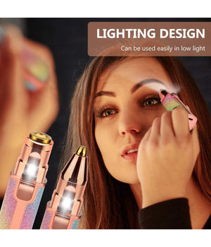 Epilatore Donna Ricaricabile 2in1 Per Viso E Sopracciglie Rasoio Elettrico Luce         