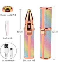 Epilatore Donna Ricaricabile 2in1 Per Viso E Sopracciglie Rasoio Elettrico Luce         