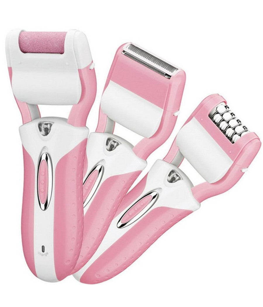 Epilatore Rasoio Elettrico Ricaricabile 3in1 Donna Corpo Pedicure Lima Gm-3052         