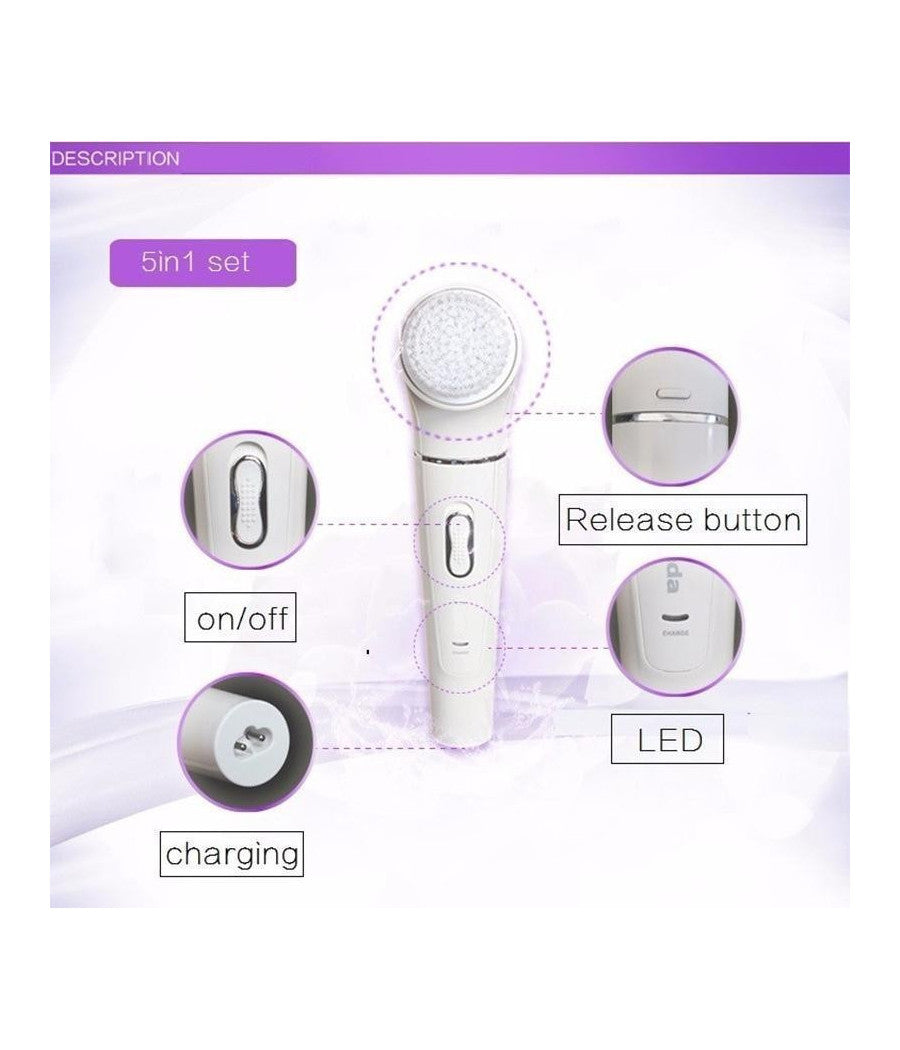 Epilatore Spazzola Massaggiante Depilatore Elimina Calli 5 In 1 Browns Bs-2199         