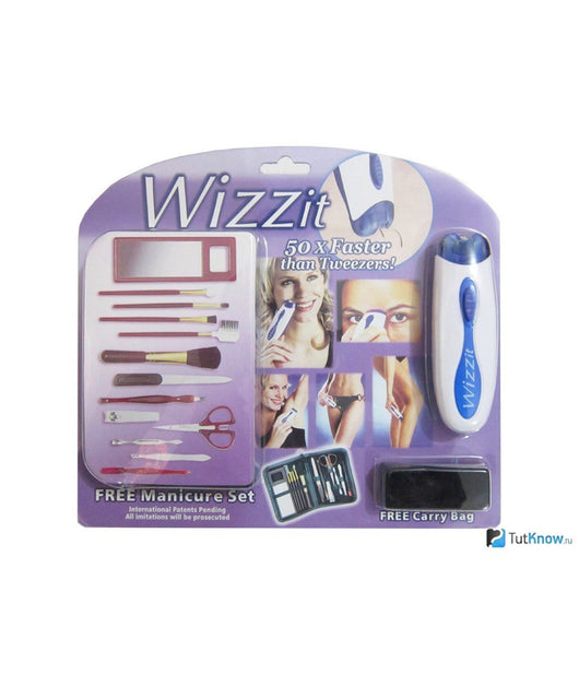 Epilatore Wizz It Portatile Wizzit Depilatore Donna Kit Manicure Con Astuccio         