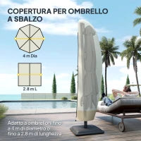 Copertura per Ombrellone 3x3 m Impermeabile, Custodia Copri Ombrellone a Sbalzo con Cerniera e Laccio, Beige