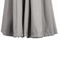 Ombrellone Decentrato da Giardino 3x2.6 m a 18 Stecche con Base a Croce, Grigio