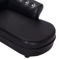 Divano Chaise Longue Elegante Imbottito Portata 10kg Animali Domestici 82.5 × 45 × 41.5cm Nero