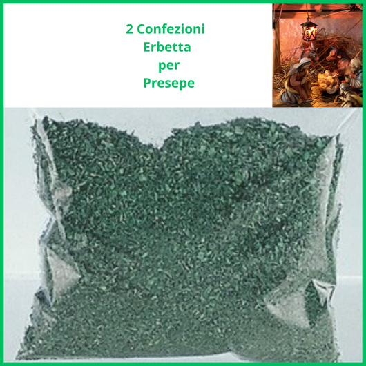 Set 2 confezioni Erbetta sintetica per presepe decorazioni natalizie vintage addobbi di natale creazioni artigianali erba presepi