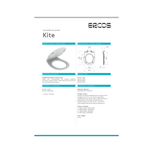 Copriwater Soft-Close Ercos "Kite" Bianco Opaco