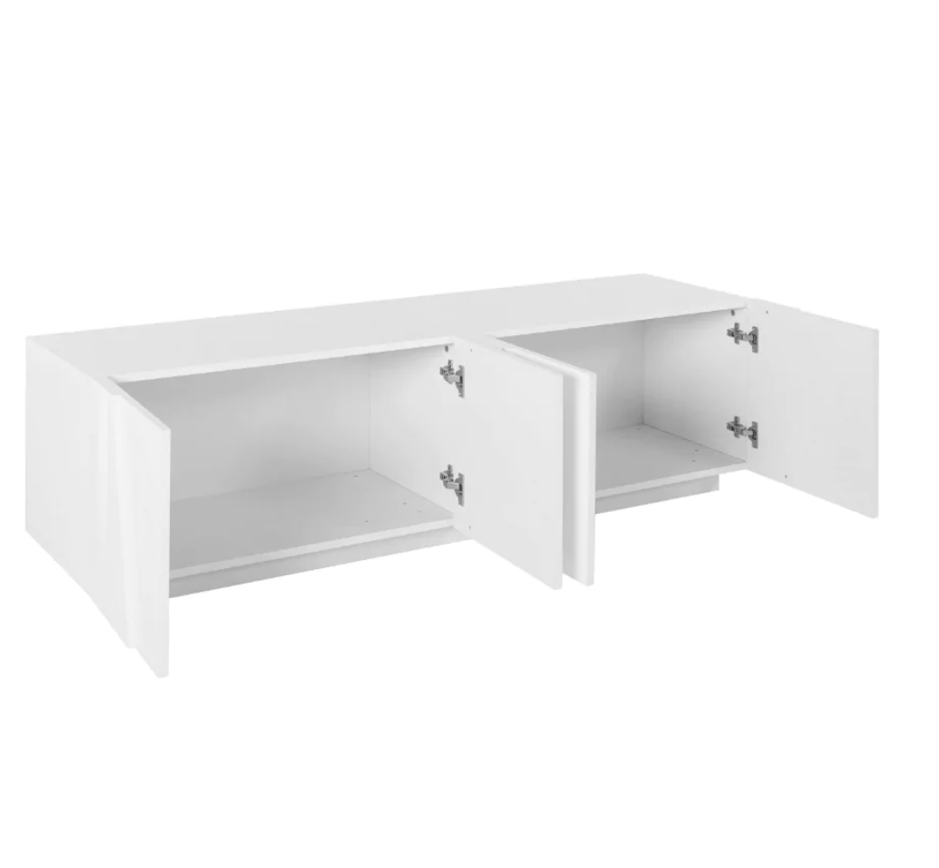  Mobili tv bianco 4 ante con disegni geometrici in finitura Bianco lucido, ZTCA38046321 