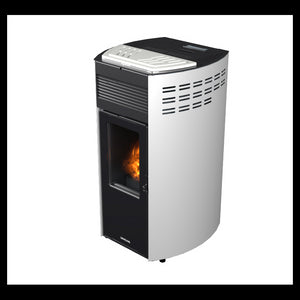 Erica stufa a pellet canalizzata 10,8kw in acciaio e ghisa bianco Lincar