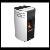 Erica stufa a pellet canalizzata 10,8kw in acciaio e ghisa bianco Lincar