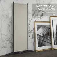 Paravento da Esterno e Interno a 4 Pannelli Pieghevole, 221x50x172cm, Crema