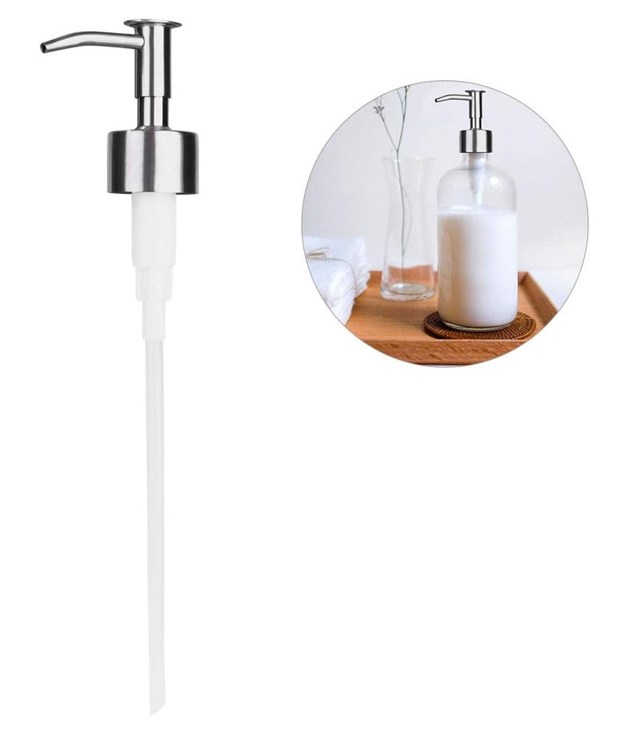 Erogatore Dosa Sapone Liquido Dispenser Pompa Ricambio Argento Universale 79817         