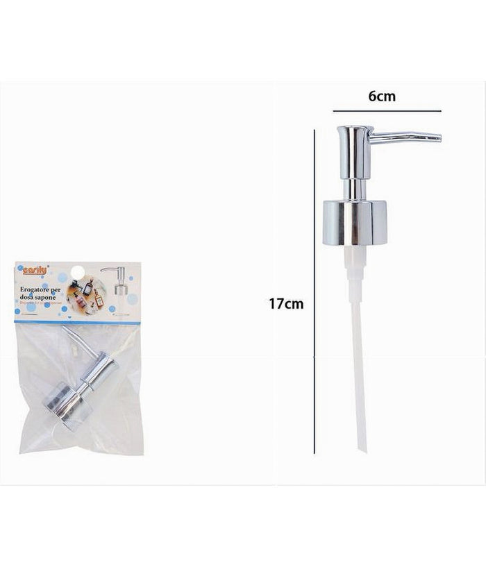 Erogatore Dosa Sapone Liquido Dispenser Pompa Ricambio Argento Universale 79817         