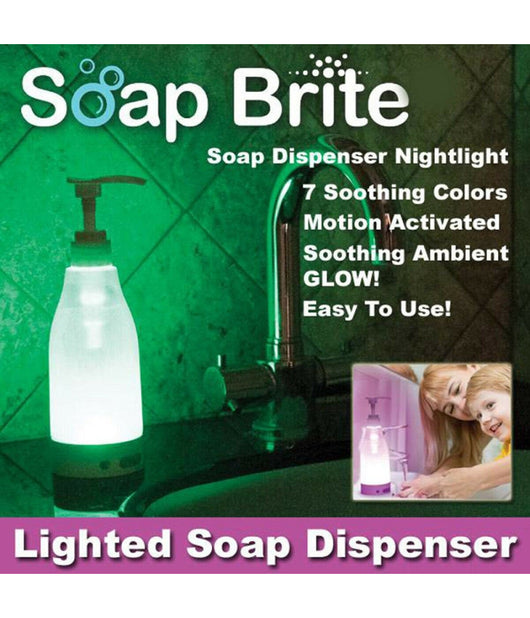 Erogatore Sapone Bottiglia Mani Soap Brite Sensore Dispenser Notturna Led Luce         
