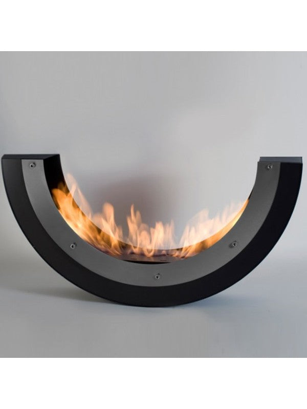 ERTA U - Biocamino Da Pavimento Freestanding, colori vari colore Nero/Inox