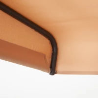 Dondolo da Giardino a 3 Posti con Tetto Inclinabile, Seduta e Schienale Ergonomici, Acciaio Resina Epossidica Textilene, Beige