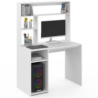 IDMarket - Escritorio blanco DAN con estantes