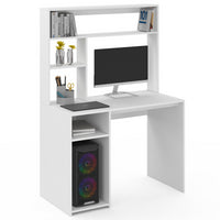 IDMarket - Escritorio blanco DAN con estantes