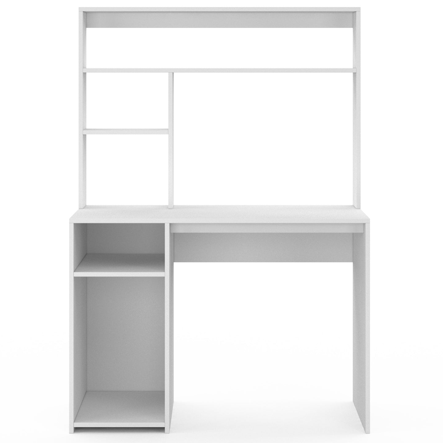 IDMarket - Escritorio blanco DAN con estantes