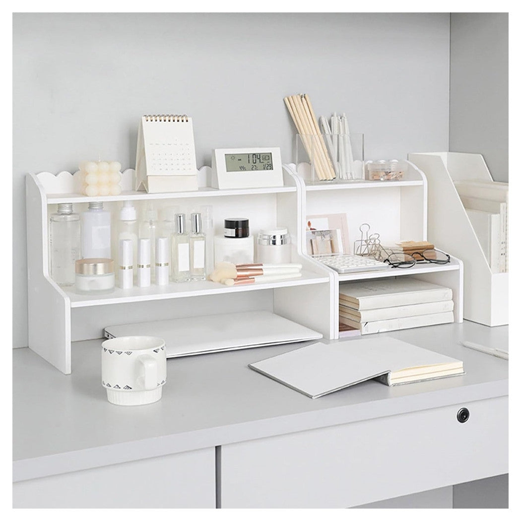 Trade Shop - Espositore Da Tavolo In Legno Scaffale Multistrato Per Cosmetici Organizzatore -