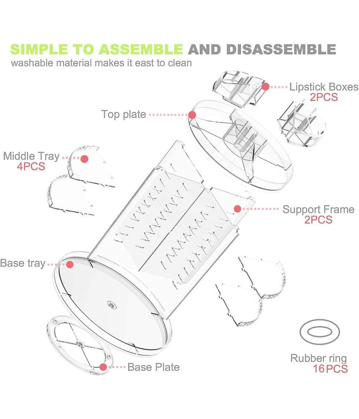 Espositore Girevole Trasparente Porta Trucchi Cosmetici Organizer Smalti         