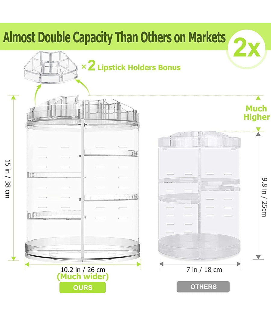 Espositore Girevole Trasparente Porta Trucchi Cosmetici Organizer Smalti         