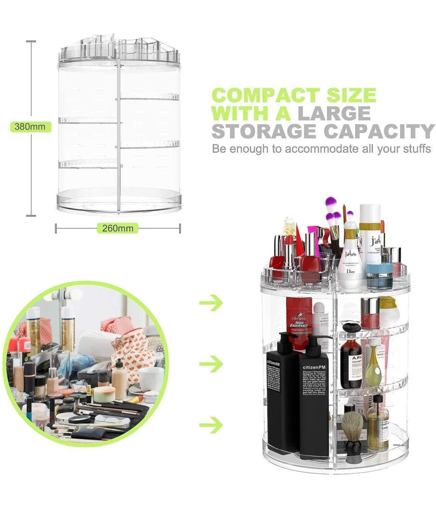 Espositore Girevole Trasparente Porta Trucchi Cosmetici Organizer Smalti         