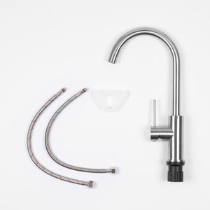 Rubinetto cucina acciaio inox canna essential-x