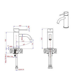 Rubinetto lavabo acciaio inox spazzolato essential