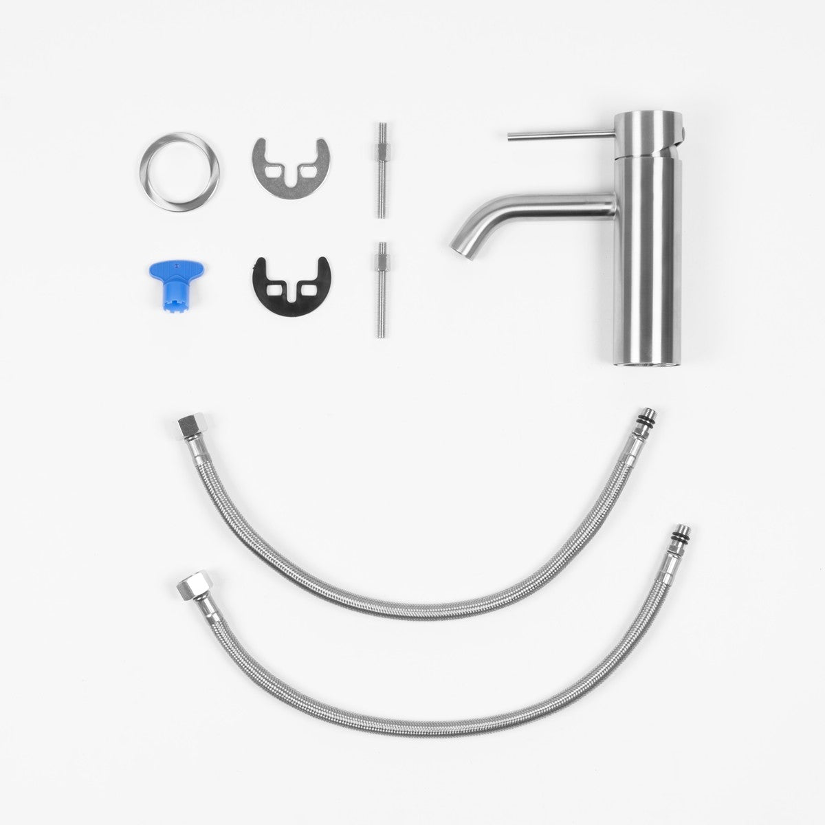 Rubinetto lavabo acciaio inox spazzolato essential