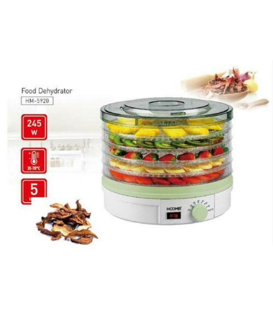 Essiccatore Essicatore Conservare Alimenti Frutta Verdura Funghi 245w 35-70°         
