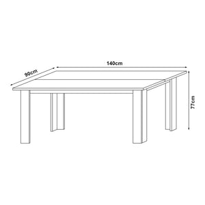 Tavolo da Pranzo Nora Tavolo da Cucina Fino a 6 Posti 77x140x90cm Effetto Rovere Scuro [en.casa]